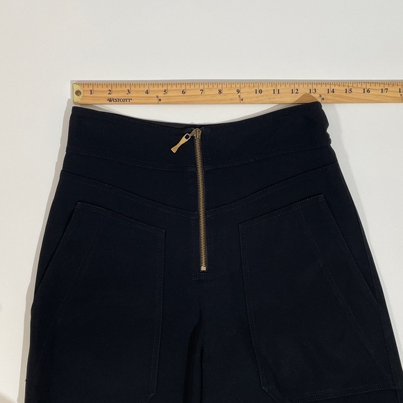 Derek Lam 10 Crosby Wide Leg Front Zipper Pants Size 4 Black - Picture 8 of 14